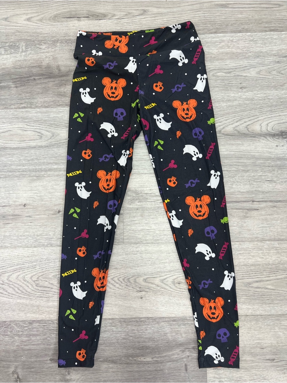Disney Parks Halloween Mickey Pumpkin Ghost Leggings XS Rare